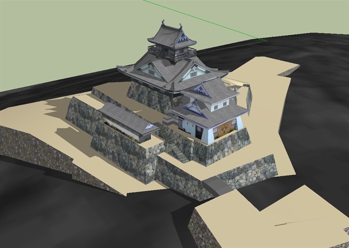 日本古建寺庙庙宇建筑su模型(3)
