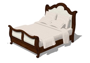 欧式卧室床详细完整设计SU(草图大师)模型