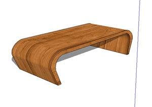 现代详细木质桌子设计SU(草图大师)模型