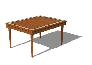 简约木桌子设计SU(草图大师)模型