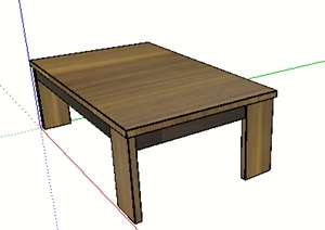木制材质茶几设计SU(草图大师)模型