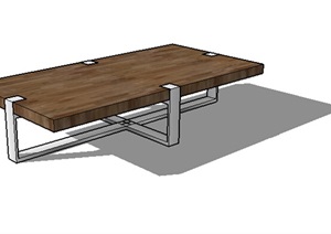 现代独特详细客厅桌子设计SU(草图大师)模型