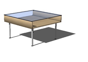 现代独特完整的玻璃桌子设计SU(草图大师)模型