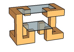 现代独特详细桌子SU(草图大师)模型