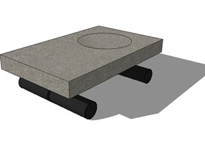 现代独特的石桌设计SU(草图大师)模型