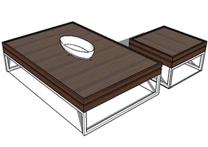 独特详细的桌子设计SU(草图大师)模型