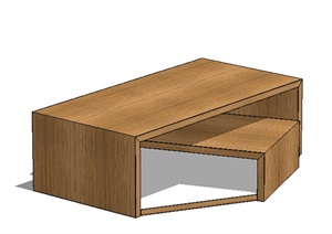 现代详细的室内桌子设计SU(草图大师)模型