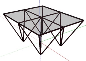 现代独特经典的桌子设计SU(草图大师)模型