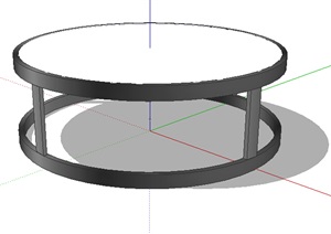 现代室内圆形桌子SU(草图大师)模型
