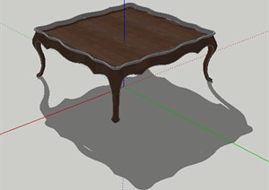 欧式详细的室内桌子SU(草图大师)模型