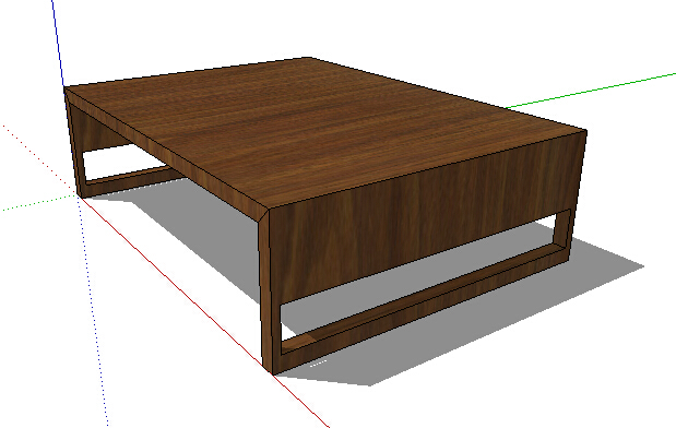 现代独特详细完整的木桌子su模型