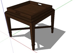 某木质桌子独特设计SU(草图大师)模型