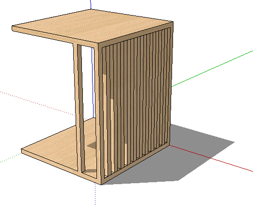 现代简约木质独特桌子设计su模型