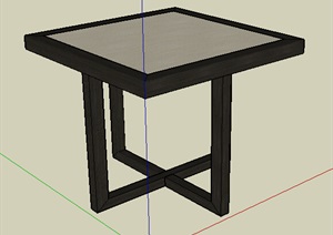 现代独特方形桌子设计SU(草图大师)模型