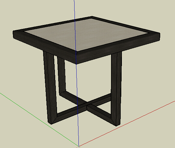 现代独特方形桌子设计su模型