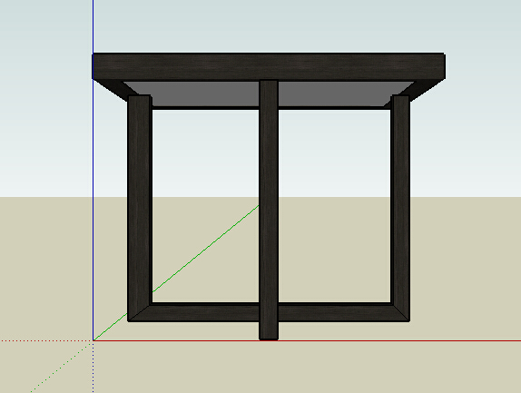 现代独特方形桌子设计su模型