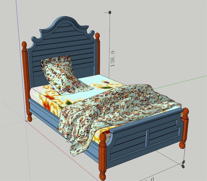 某地中海风格卧室床su模型