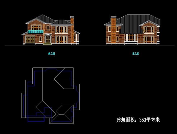 十三套别墅建筑设计cad平立面图(1)