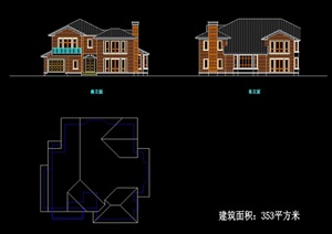 十三套别墅建筑设计cad平立面图