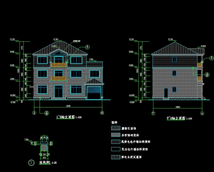 独栋多层别墅设计cad施工图(2)