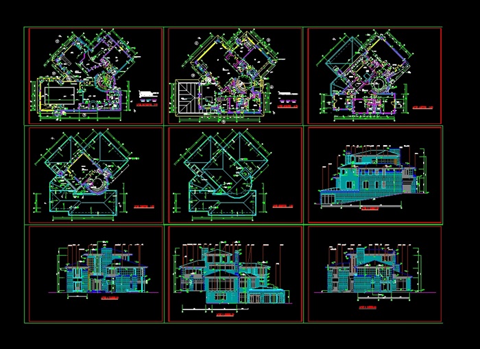11套别墅详细设计cad方案及施工图(8)