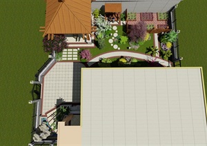 欧式花园庭院设计SU(草图大师)模型