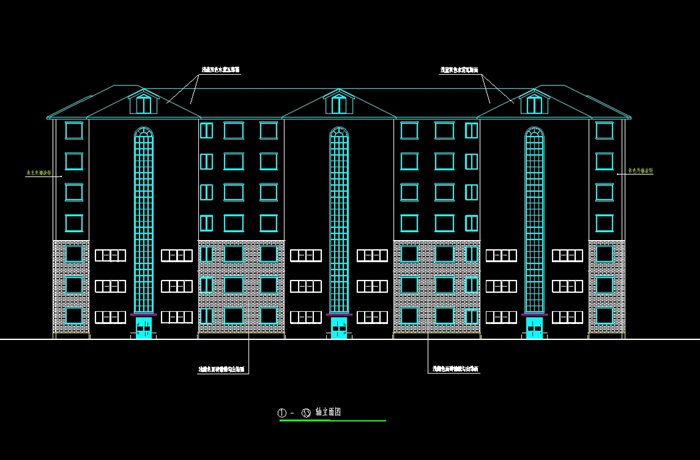 欧式多层住宅楼全套设计cad结构图(1)