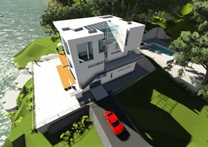 现代风格别墅带SU(草图大师)模型、CAD方案