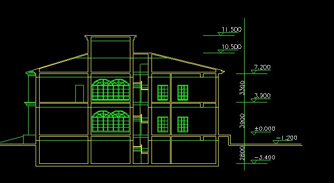 简欧2层别墅建筑方案及庭院平面图(2)