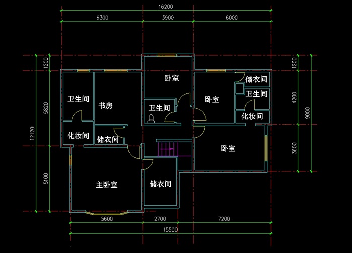 现代别墅建筑设计cad户型方案图(1)