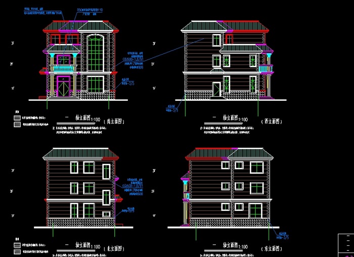 别墅详细多层建筑设计cad施工图(2)
