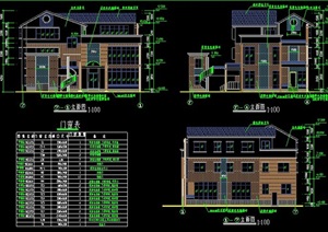 现代3层别墅建筑设计施工图