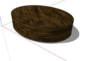 椭圆木质桌子设计SU(草图大师)模型