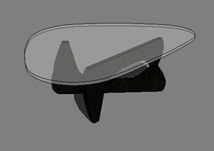 现代室内玻璃桌SU(草图大师)模型