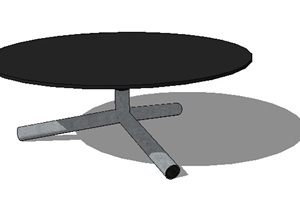室内置物桌圆形设计SU(草图大师)模型