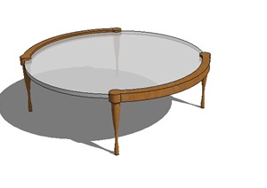 现代独特造型玻璃桌SU(草图大师)模型