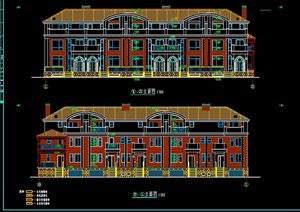 某详细多层别墅建筑设计cad方案图