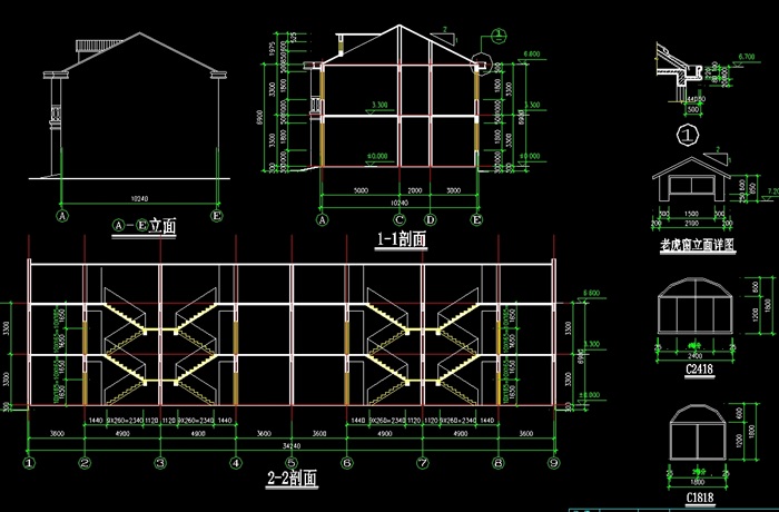 多层小别墅设计cad方案图(3)
