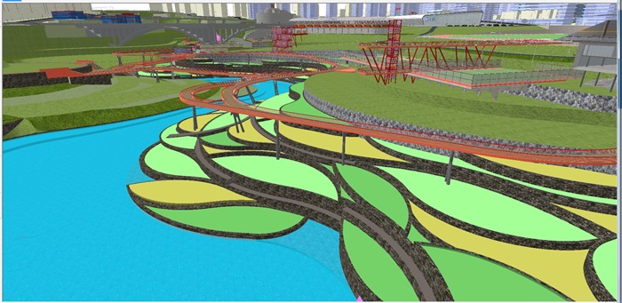现代大型湿地体育公园景观规划方案SU模型(1)