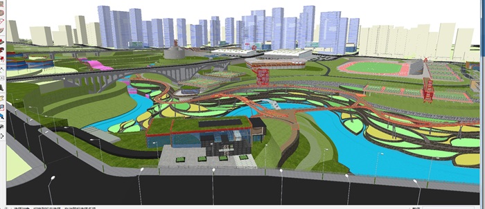 现代大型湿地体育公园景观规划方案SU模型(3)