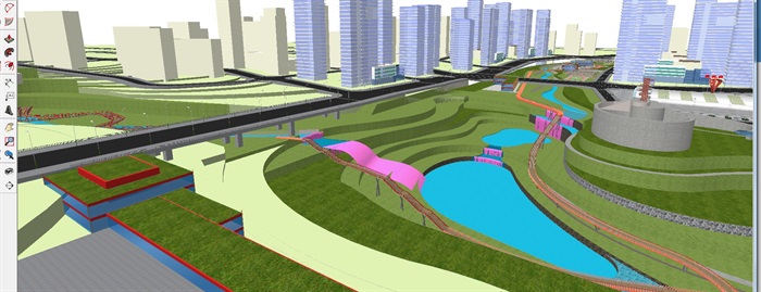 现代大型湿地体育公园景观规划方案SU模型(4)