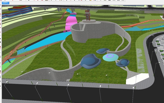 现代大型湿地体育公园景观规划方案SU模型(7)