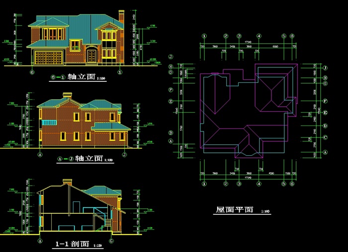 高级别墅建筑设计cad施工图(2)