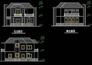 二层别墅建筑设计cad方案