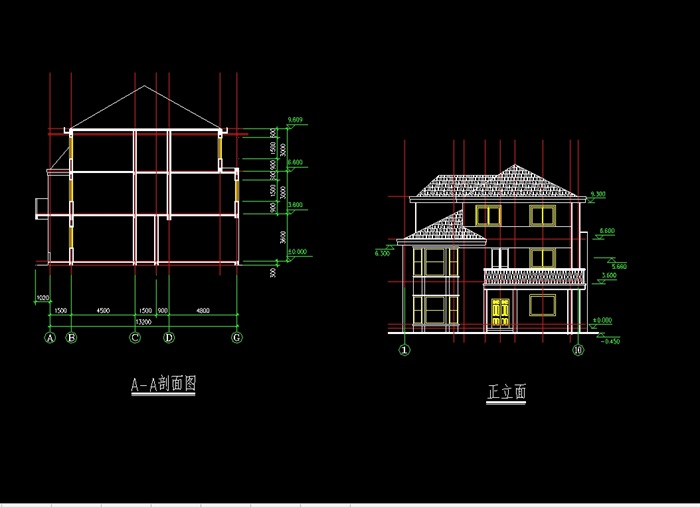 某小区住宅别墅设计cad方案图(1)