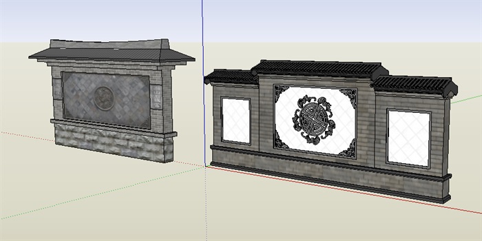 照壁景墙详细设计su模型