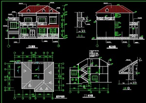 的多层搜别墅建筑cad施工总图