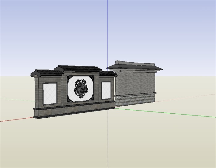 照壁景墙详细设计su模型(3)