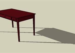 简约红木桌子设计SU(草图大师)模型