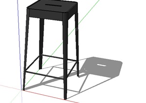 黑色高脚凳设计SU(草图大师)模型